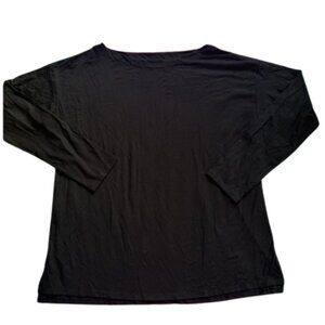 J. Jill Luxe Supima Boatneck Black Long Sleeve Tunic Tee M Tall